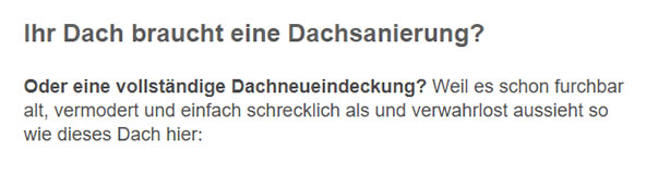 Dachsanierungen aus  Dunningen, Schramberg, Niedereschach, Fluorn-Winzeln, Hardt, Epfendorf, Zimmern (Rottweil) und Eschbronn, Bösingen, Villingendorf